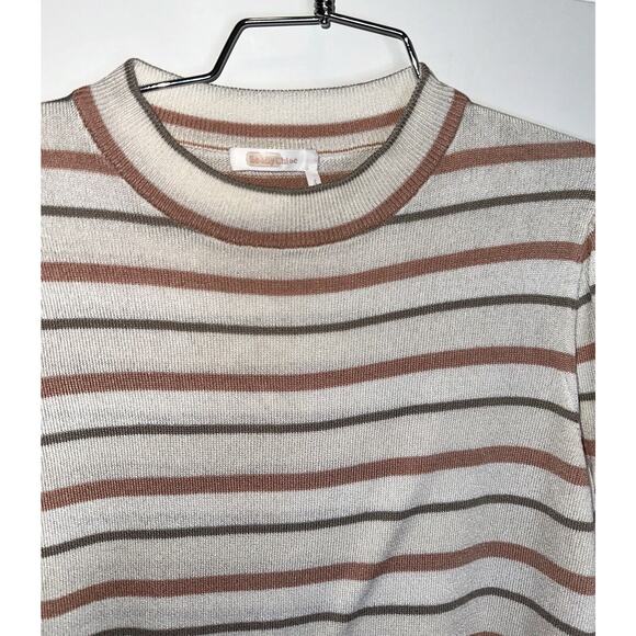 See by Chloe Striped Puff Sleeve Lightweight Sweater Spring Chic Career Wear XL - Picture 4 of 4